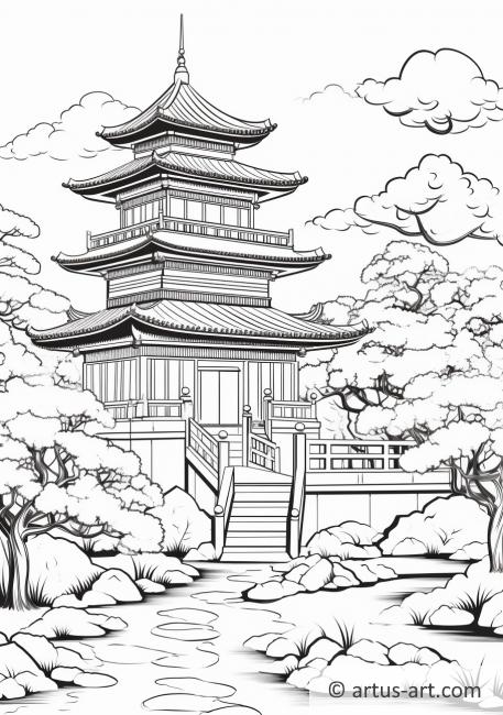 Japanese Garden Coloring Page